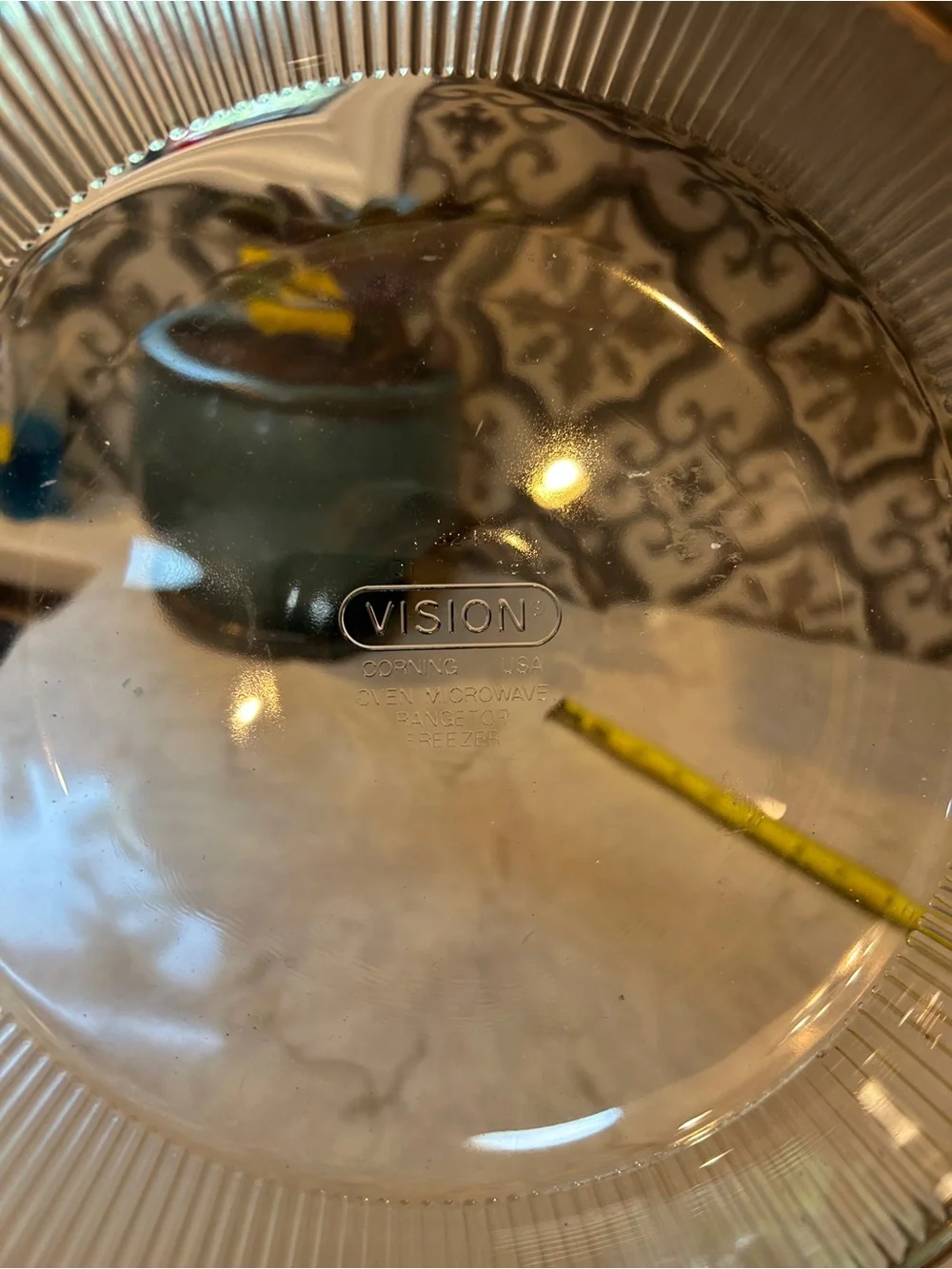 VINTAGE CORNING/PYREX VISIONS AMBER DISH WITH LID-EUC